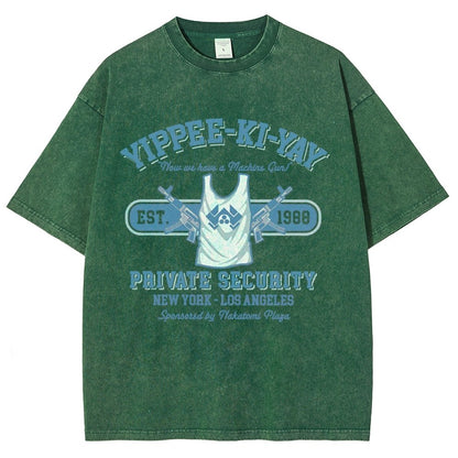 Yippee Ki Yay Security NY-LA Vintage Distressed T-shirt