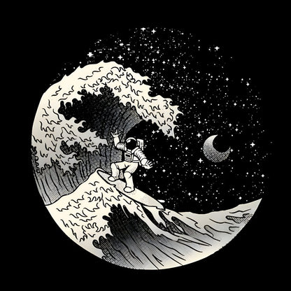 Astronaut Surfing Kanagawa Wave by Tobe Fonseca Geek T-Shirt