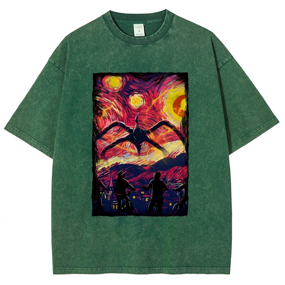Monster In Starry Night Vintage Distressed T-shirt
