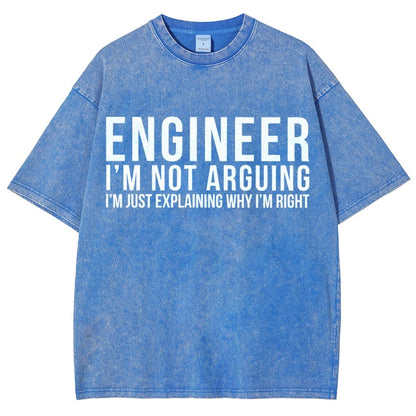 Engineer I Am Not Arguing Vintage Distressed T-shirt