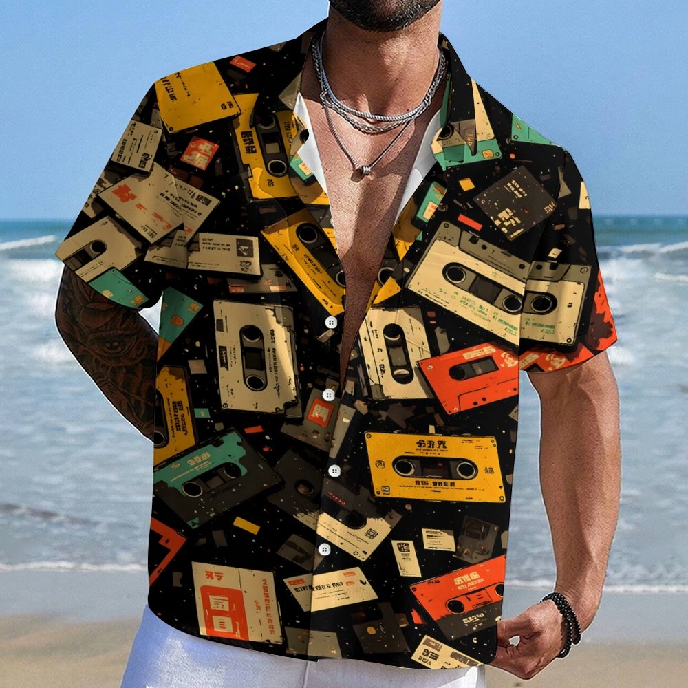 Retro cassette tapes - CDs Geek Hawaiian Shirt