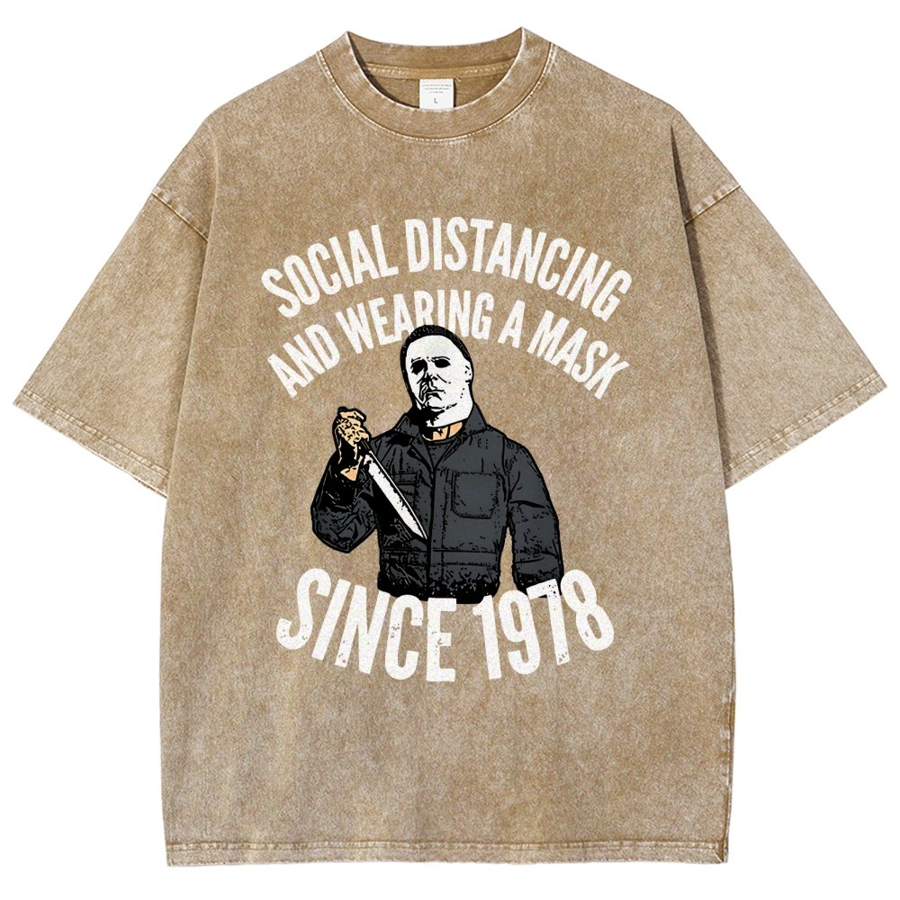 Maintain Social Distance Vintage Distressed T-shirt