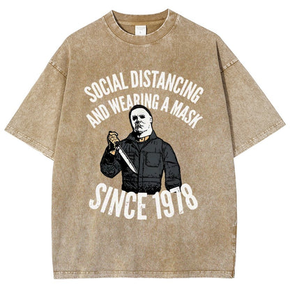 Maintain Social Distance Vintage Distressed T-shirt