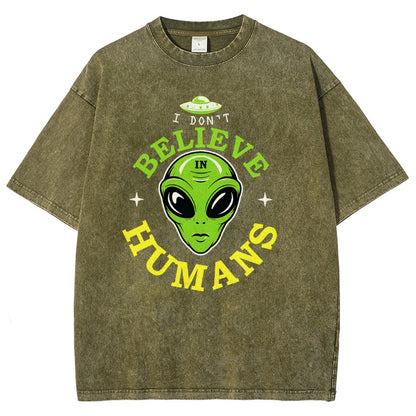I Don't Believe in Humans Vintage Distressed T-shirt