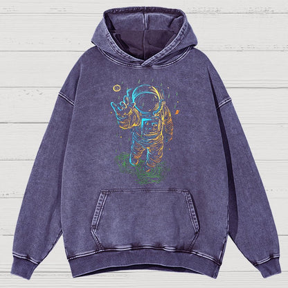 Travel In Space Funny Vintage Distressed Hoodie