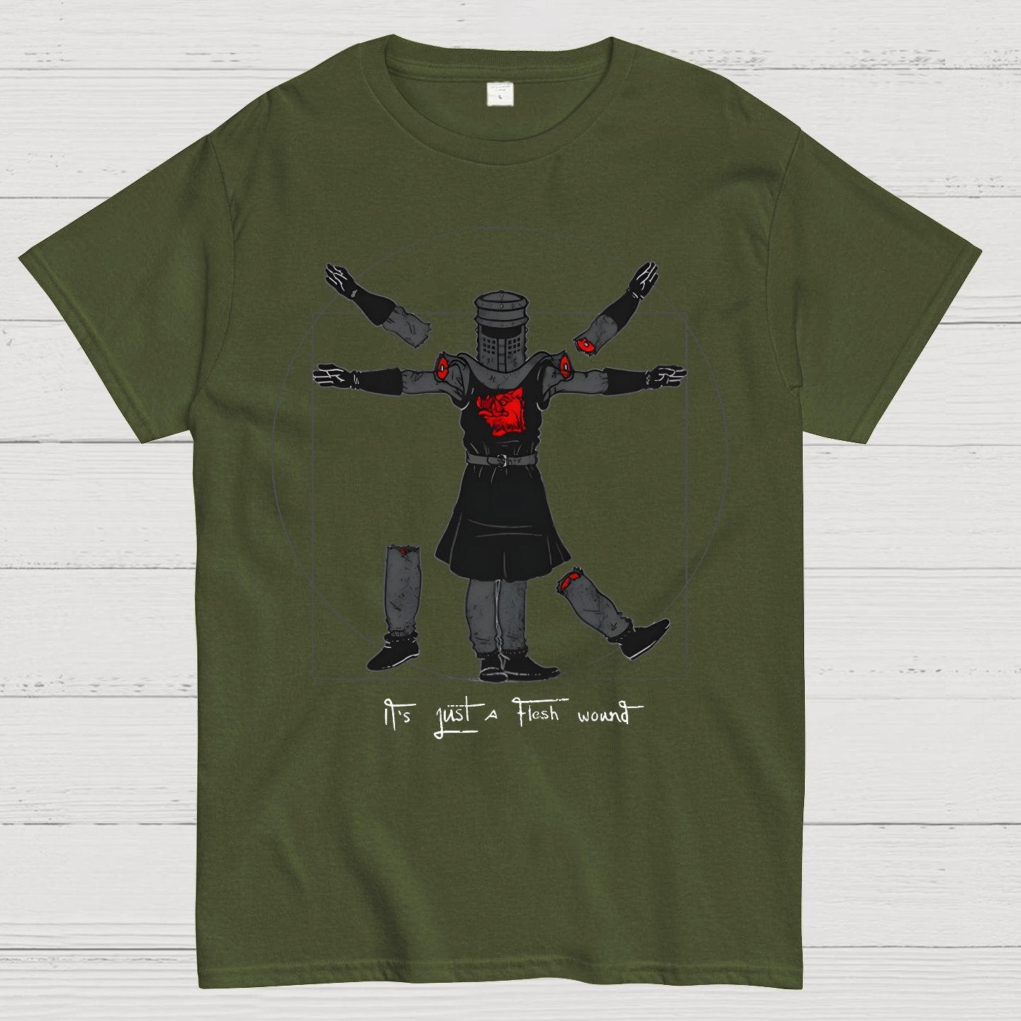 Vitruvian Man- Black Knight Geek T-Shirt
