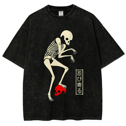 Creep Skull Vintage Distressed T-shirt