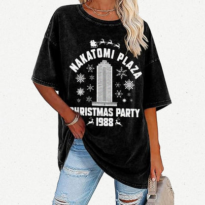 Nakatomi Christmas Party Vintage Distressed T-shirt