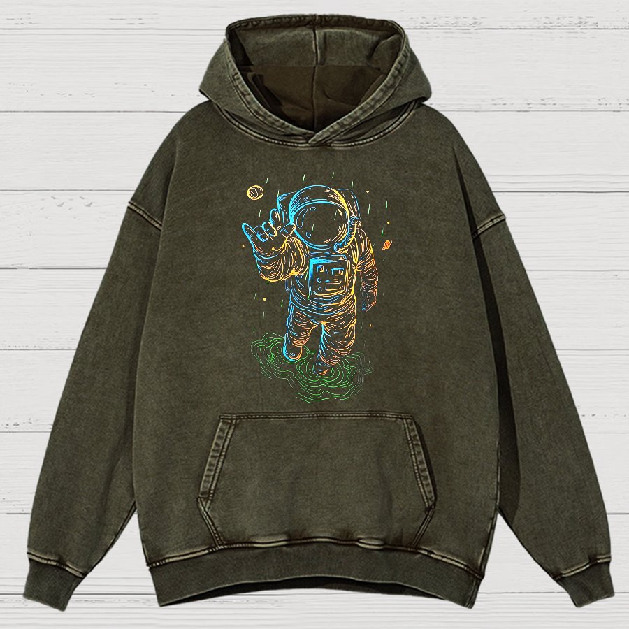 Travel In Space Funny Vintage Distressed Hoodie