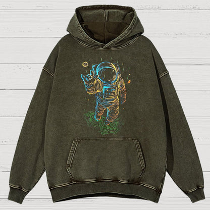 Travel In Space Funny Vintage Distressed Hoodie