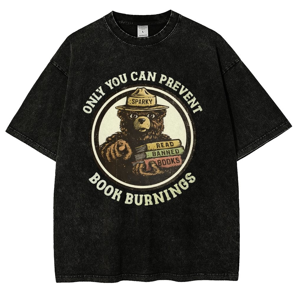Only You Can Prevent Book Burnings Vintage Distressed T-shirt
