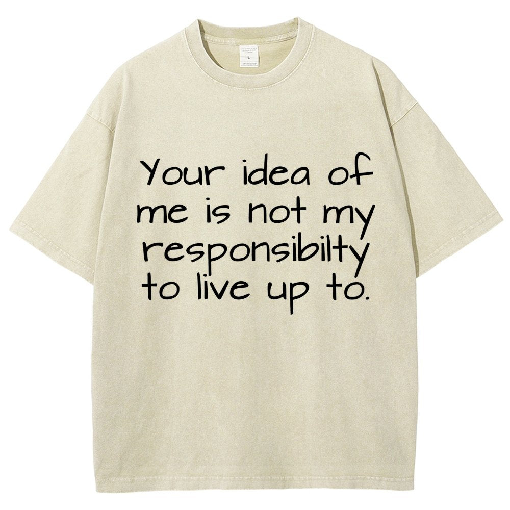 Your Idea Of Me Is Not My Resposibility To Live Up To Vintage Distressed T-shirt
