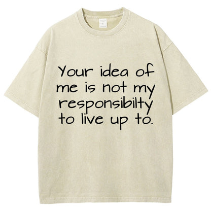 Your Idea Of Me Is Not My Resposibility To Live Up To Vintage Distressed T-shirt