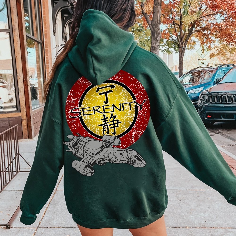 Firefly Mysterious Spacecraft Printed Back Cotton Hoodie