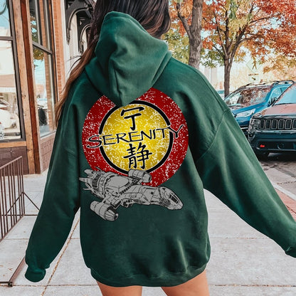 Firefly Mysterious Spacecraft Printed Back Cotton Hoodie