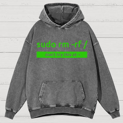Sudo Linux Programming Command Nerd Vintage Distressed Hoodie