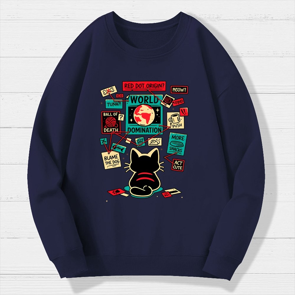 Cat Master Plan Geek Cotton Sweatshirt