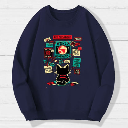 Cat Master Plan Geek Cotton Sweatshirt