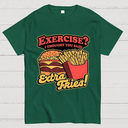 Burger Fries Exercise Geek T-Shirt