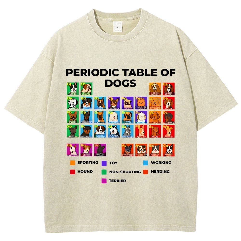 Periodic Table Of Dogs Vintage Distressed T-shirt