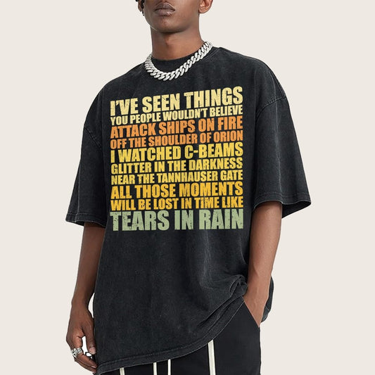 Tears In Rain Vintage Distressed T-shirt