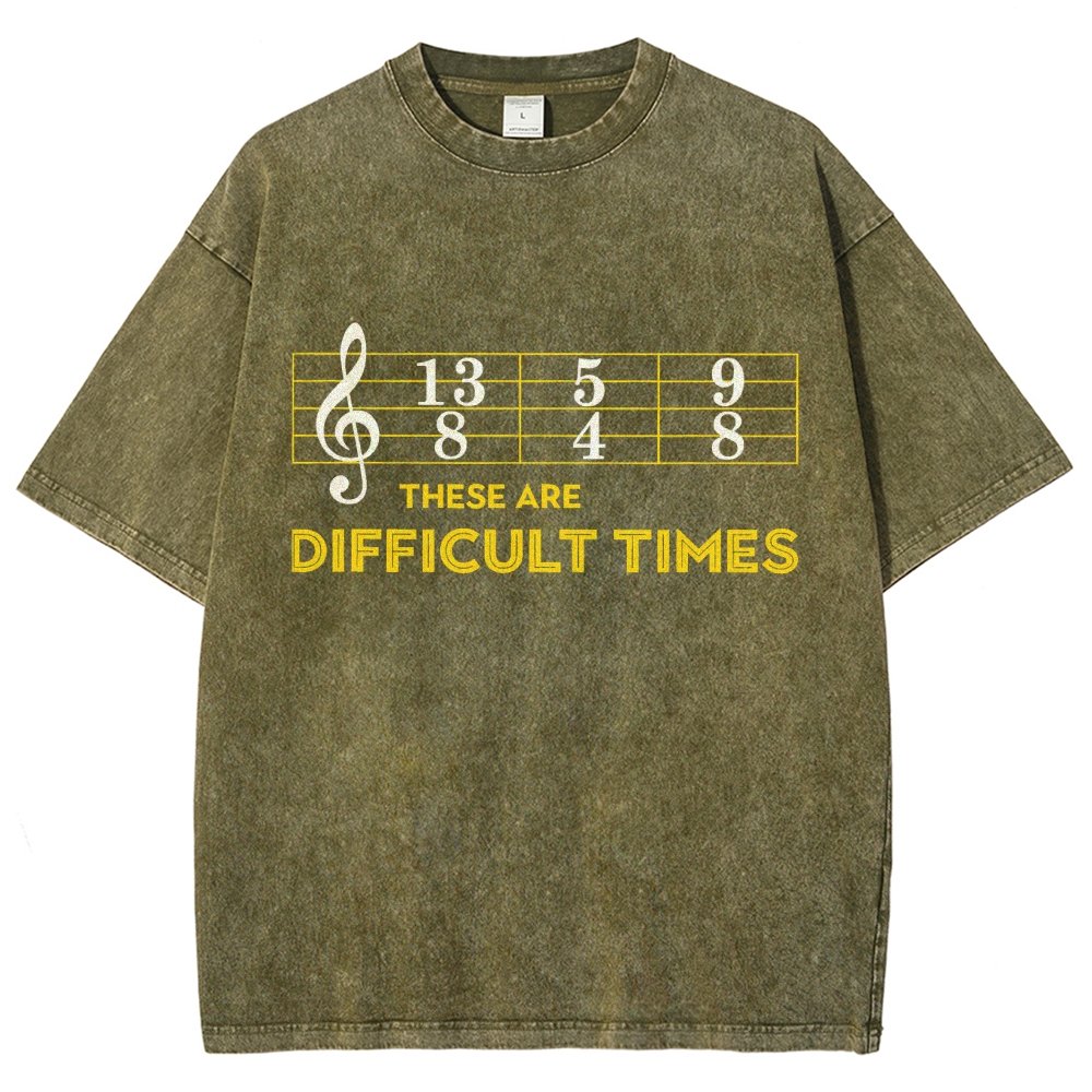 Music Difficult Times Vintage Distressed T-shirt