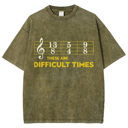 Music Difficult Times Vintage Distressed T-shirt