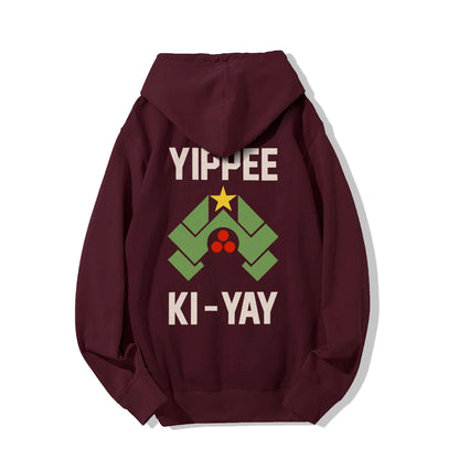 YIPPEE KI-YAY Printed Back Unisex Cotton Hoodie