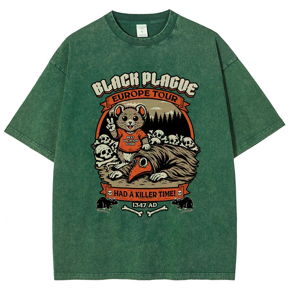Black Plague Vacation Rat Vintage Distressed T-shirt