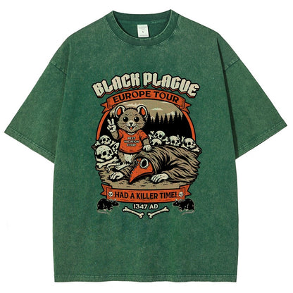 Black Plague Vacation Rat Vintage Distressed T-shirt
