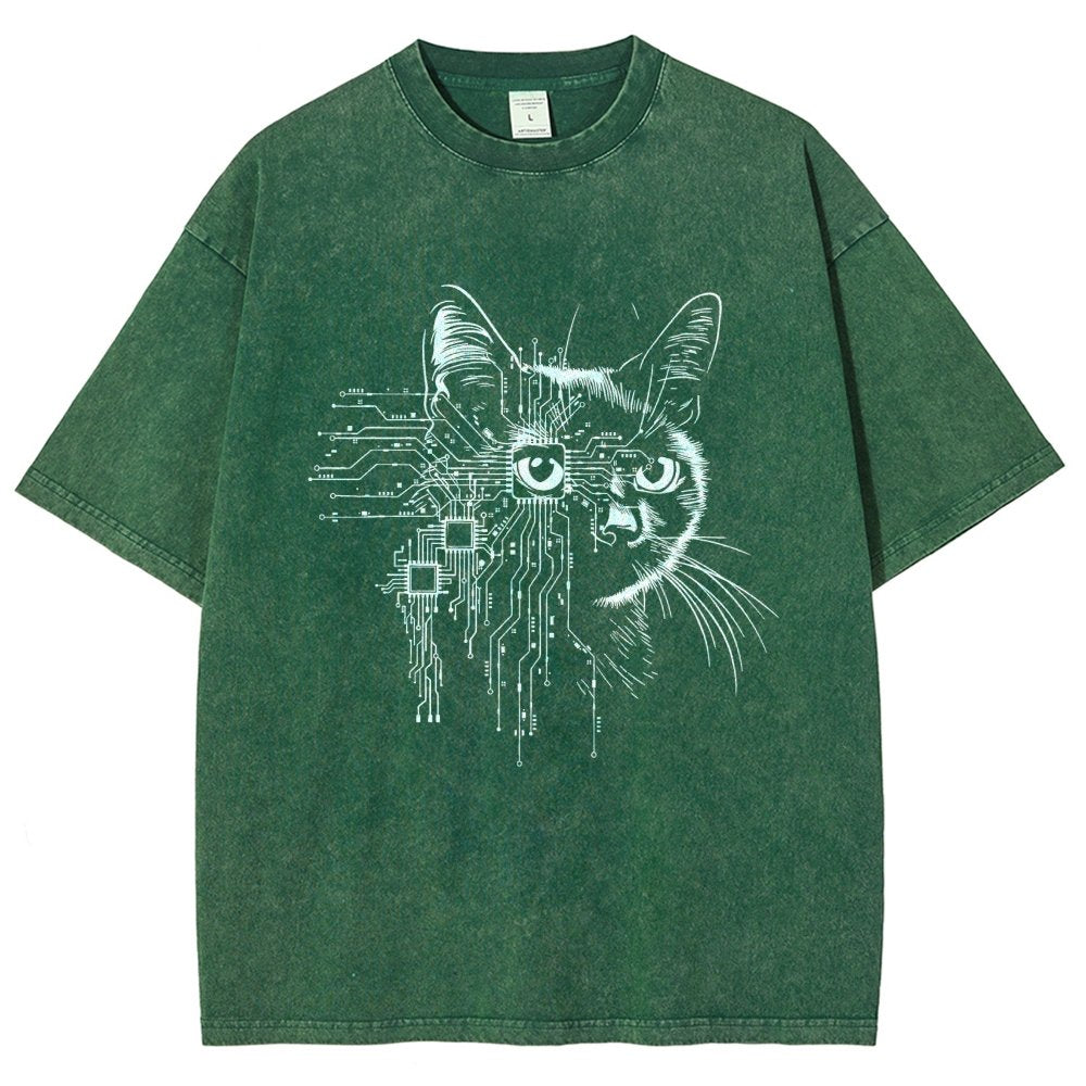 Future Cat Vintage Distressed T-shirt