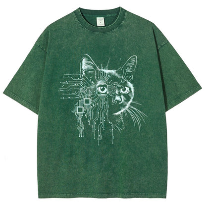 Future Cat Vintage Distressed T-shirt