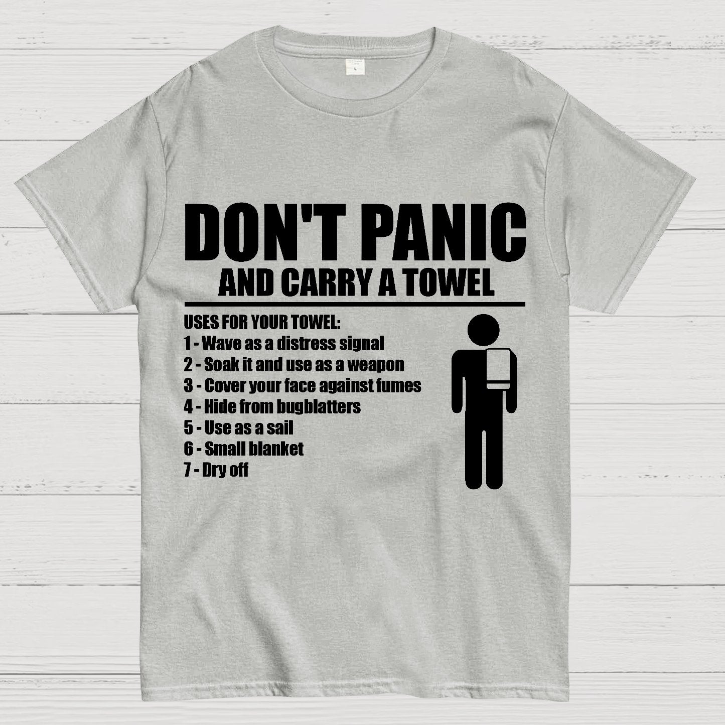 Don't Panic And Carry A Towel Geek T-Shirt