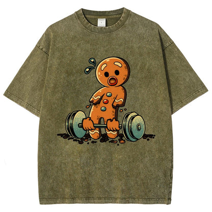 Gingerbread Workout Loosing Arms Vintage Distressed T-shirt