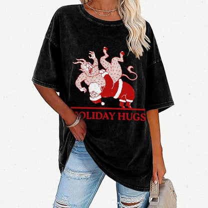Holiday Hugs Vintage Distressed T-shirt