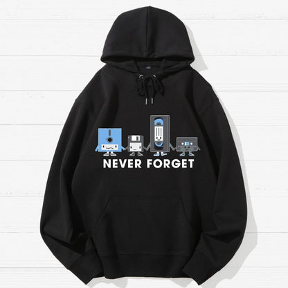 Never Forget Geek Cotton Hoodie