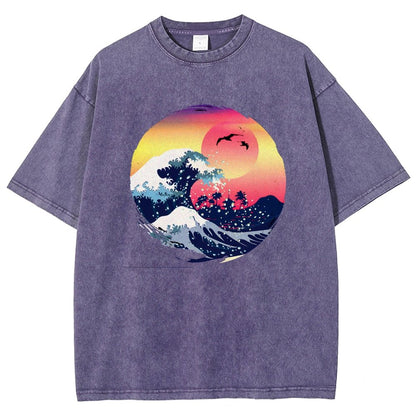 The Great Waves Vintage Distressed T-shirt