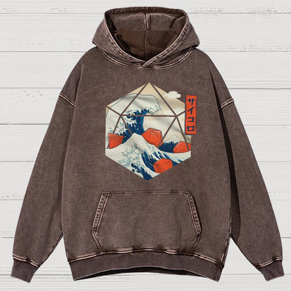 Fibonacci Wave Science Dice Vintage Distressed Hoodie