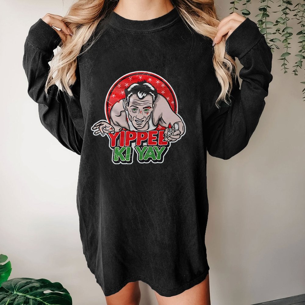 Yippe Ki Yay Washed Long Sleeve Tee