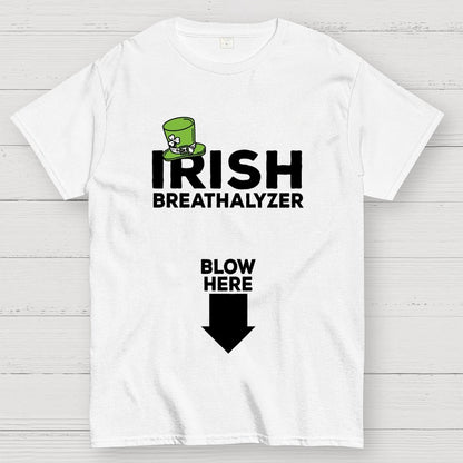 Irish Breathalyzer Blow here Funny St Patrick's Geek T-Shirt
