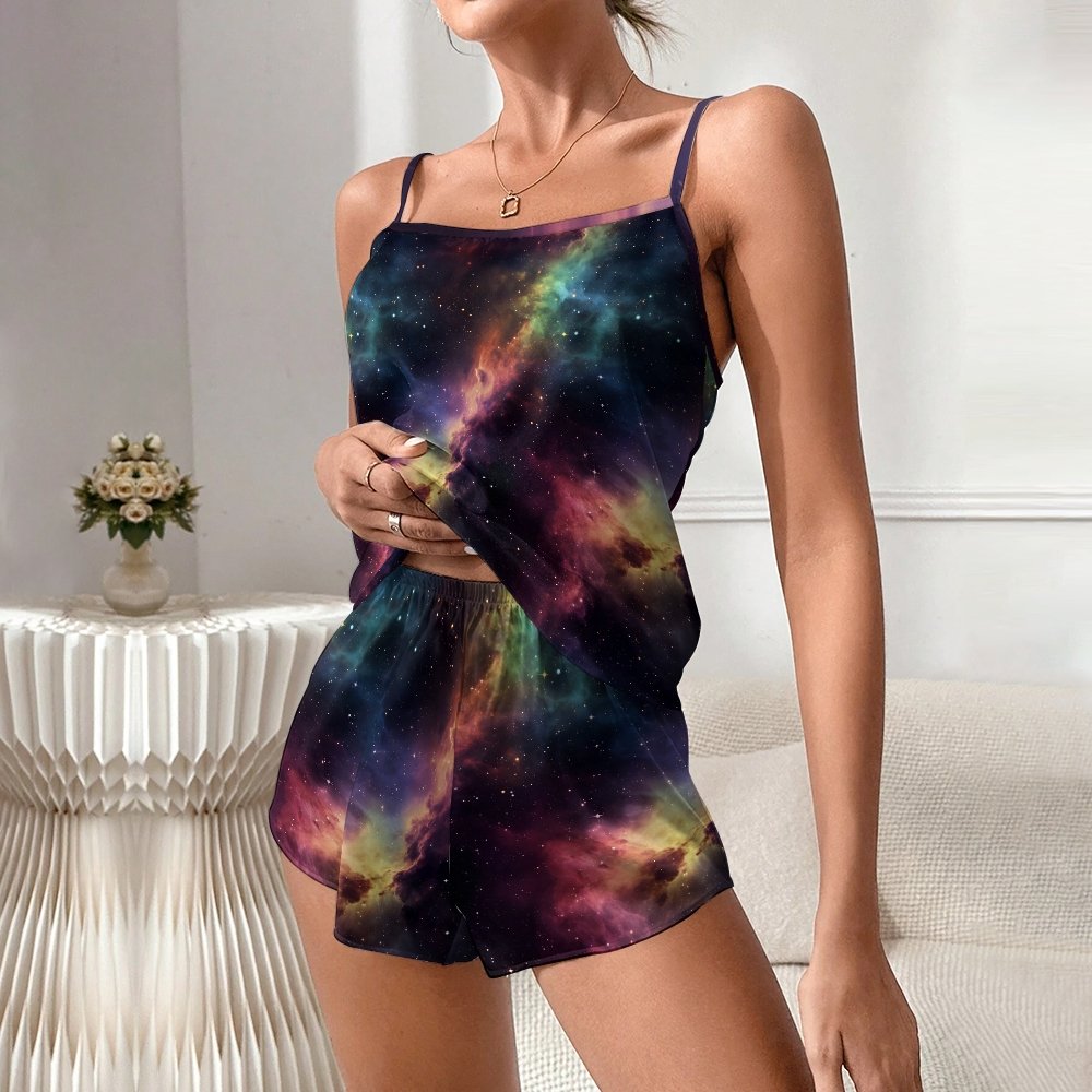 Beautiful Nebula Women's Geek Suspender Cami Set