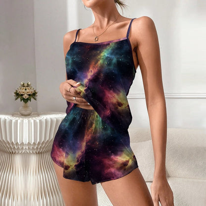 Beautiful Nebula Women's Geek Suspender Cami Set
