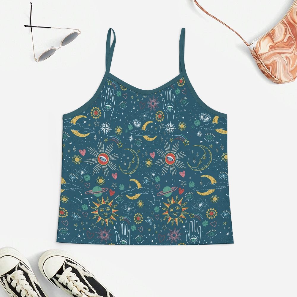 Sun God Symbol Women's Geek Suspender Cami Set