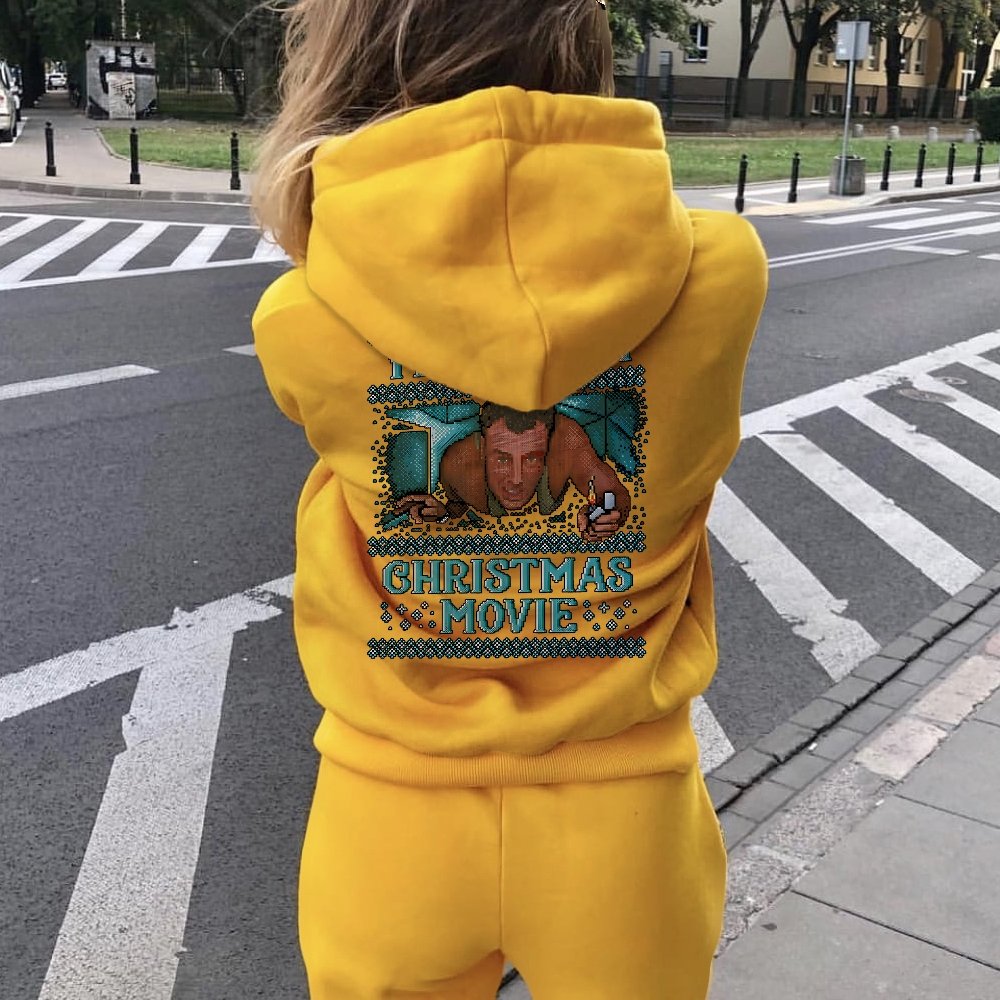 Gen-X Christmas Movie Printed Back Unisex Cotton Hoodie
