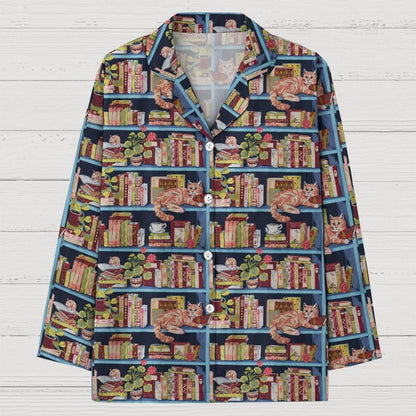 Cat Art Pattern Geek Long Sleeve Pajama Set