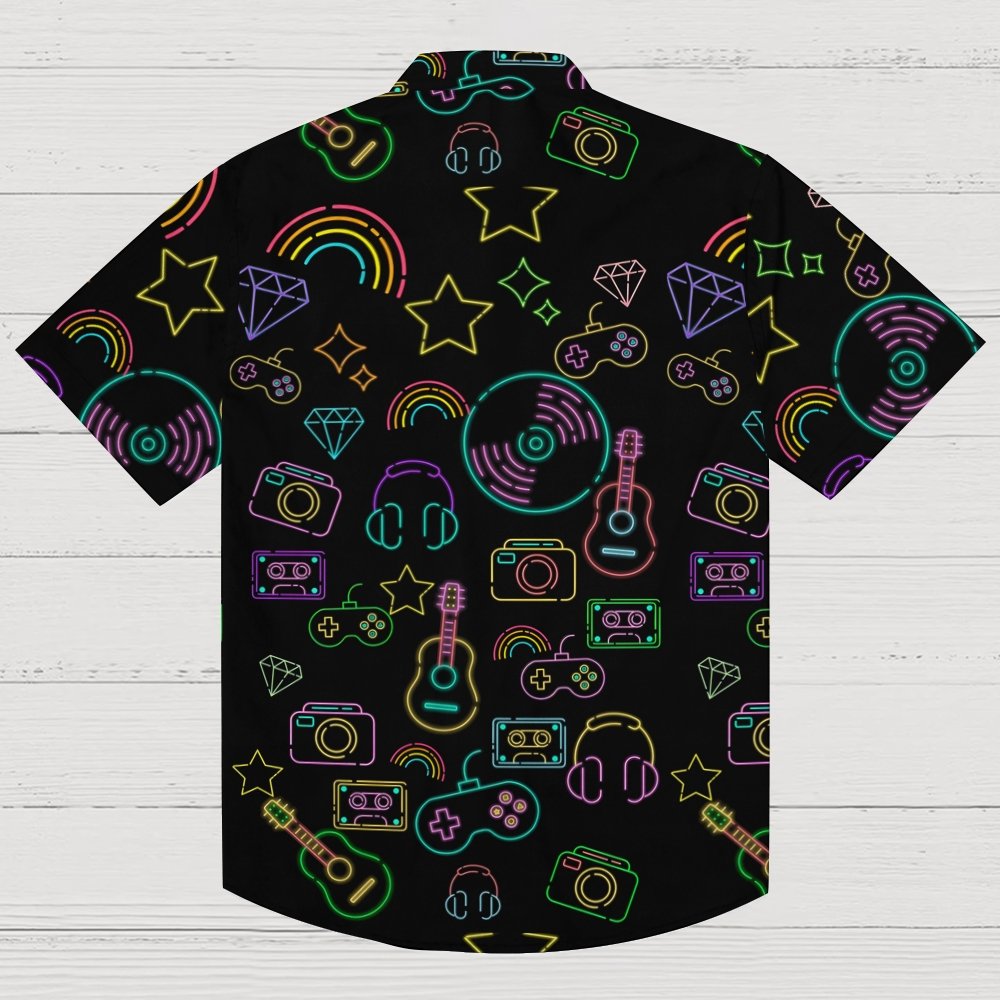 Cool Music Graphic Print Geek Shirt