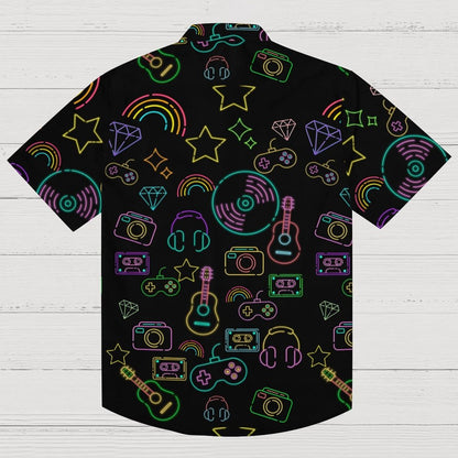 Cool Music Graphic Print Geek Shirt