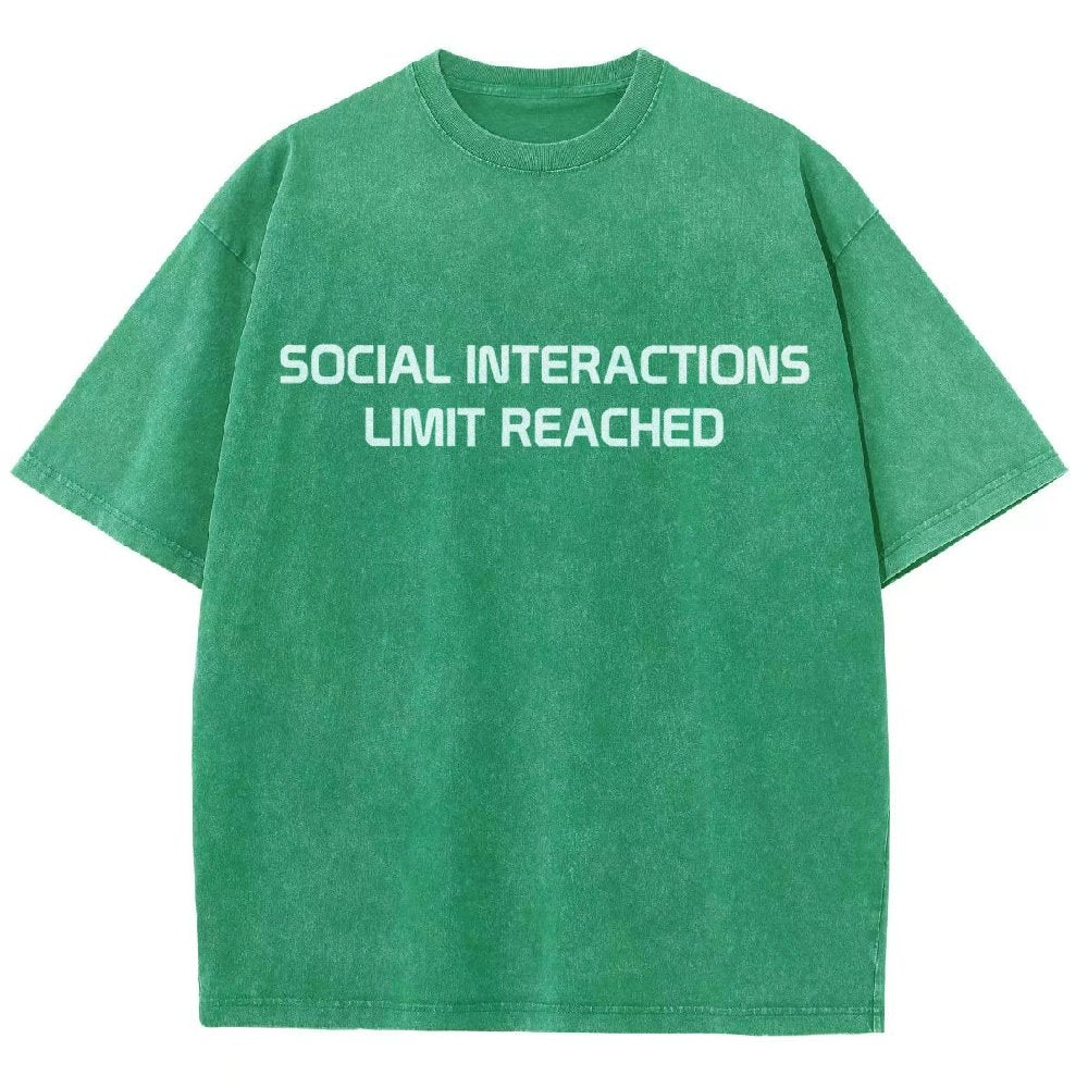 Social Interactions Limit Reached Vintage Distressed T-shirt