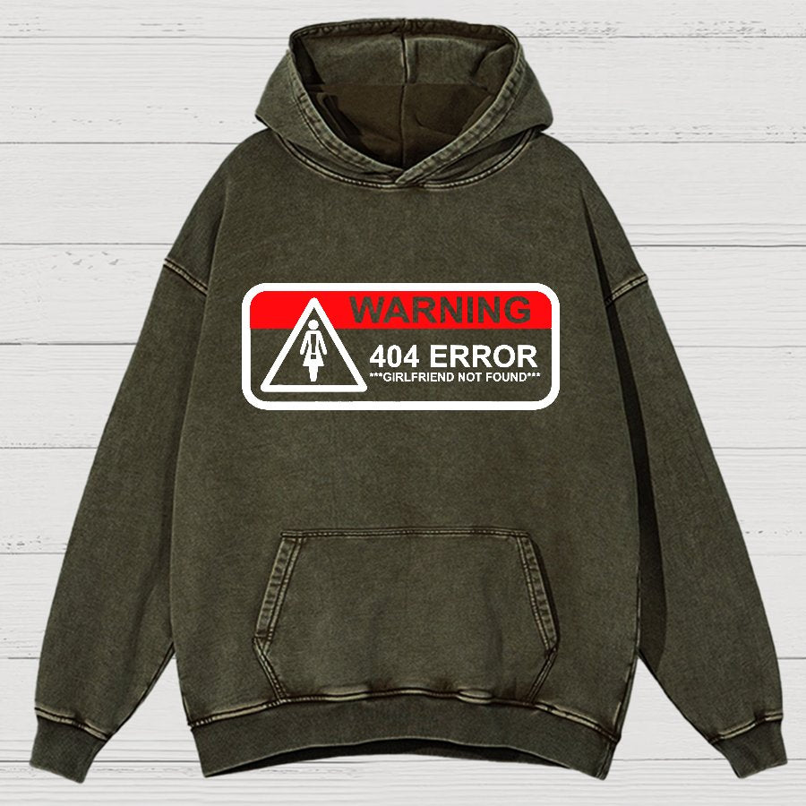 Girlfriend Not Found 404 Errorfunny Warning Vintage Distressed Hoodie