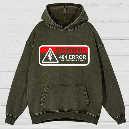 Girlfriend Not Found 404 Errorfunny Warning Vintage Distressed Hoodie
